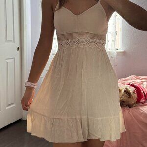 Women's Cream and Tan Dress